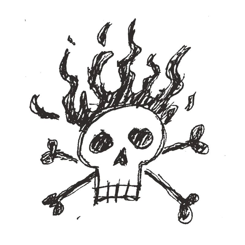 Flammen-Skull