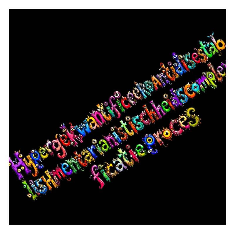Rainbow Typography on Black Background