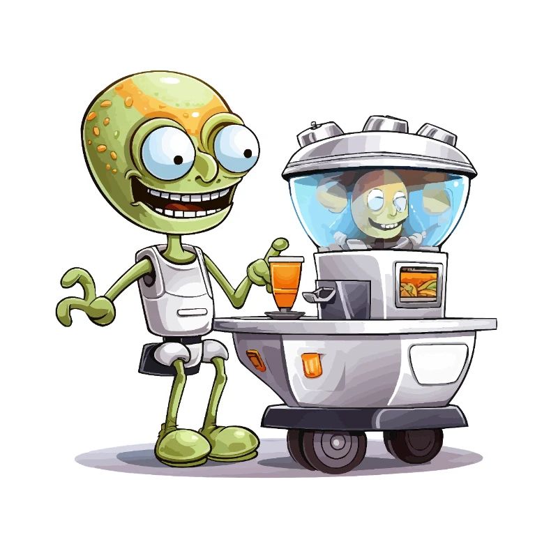 Alien Bartender at Space Bar