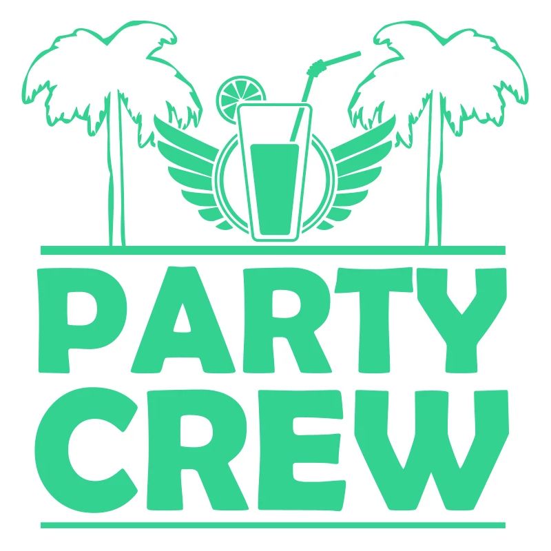 Party Crew Palm Trees Drink Wings