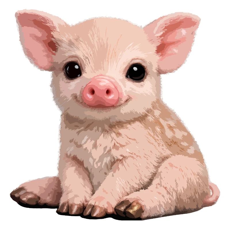 Piglet Cuddle Illustration