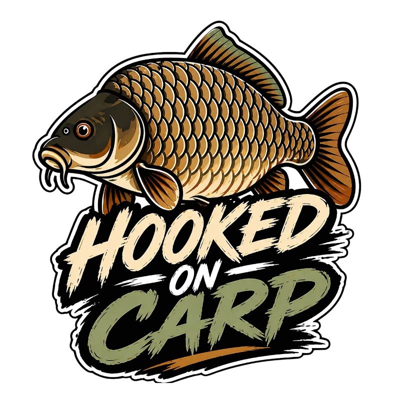 Hooked On Carp Lustiges Karpfenfischen-Design