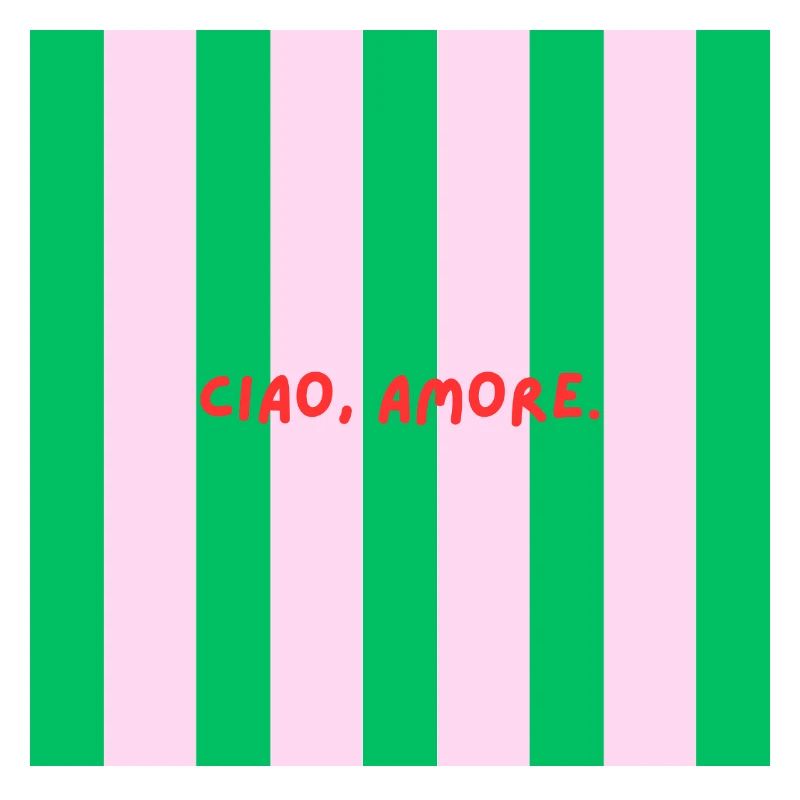Minimalist CIAO, AMORE. Graphic Tee Design