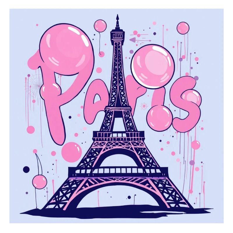 Graffiti de Paris à la tour Eiffel - Flying Gum