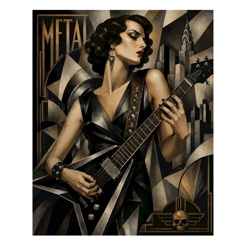 Gothic Gitarrenheldin Deco Stil