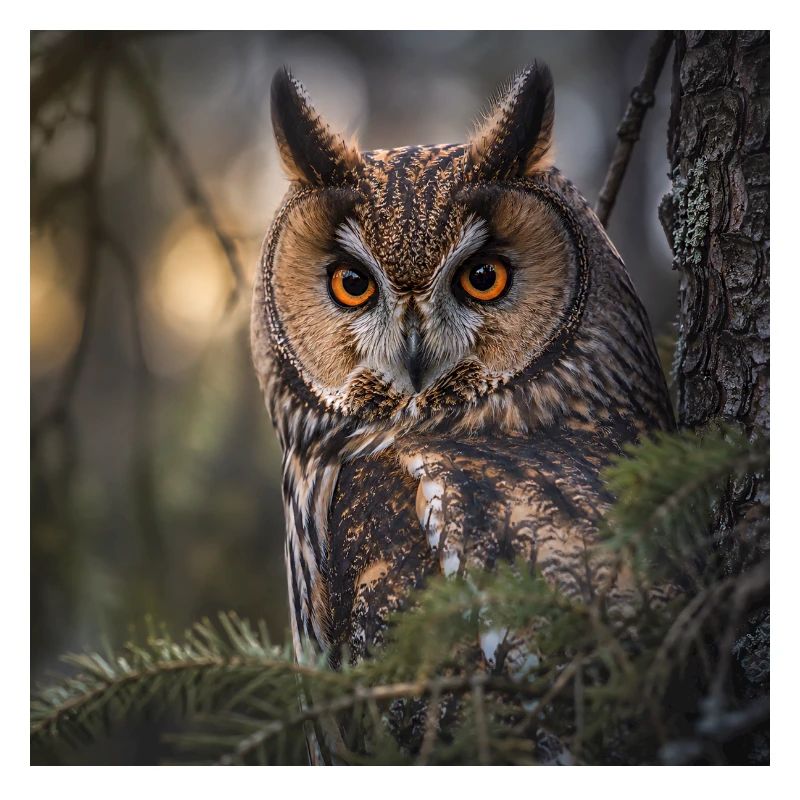 Eule im Waldnebel