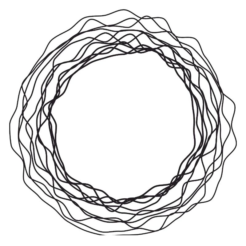Tangled Wreath Circular Line Art