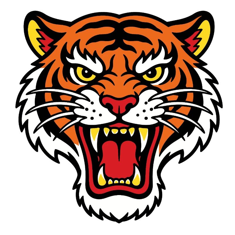 Fierce tiger head tattoo style
