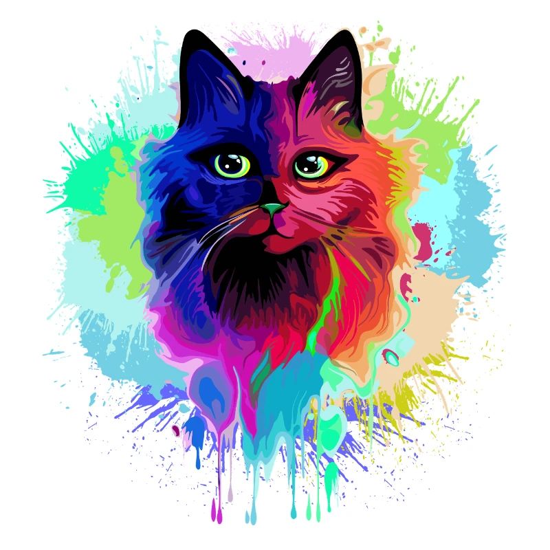 Éclaboussures psychédéliques psychédéliques de chat