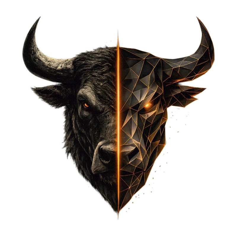 Cyber Bull Split Face Emblem