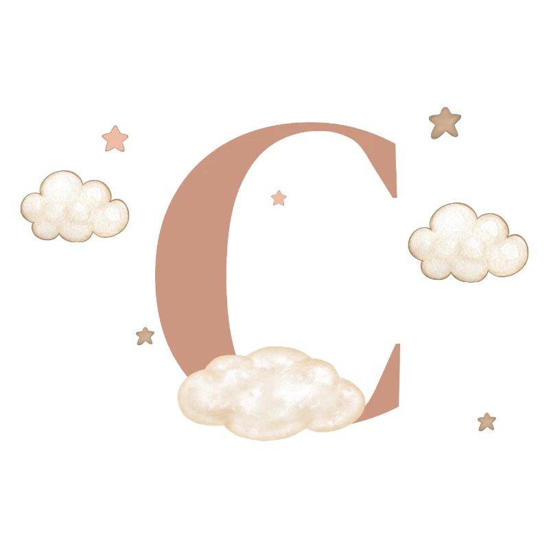 Letter c clouds stars
