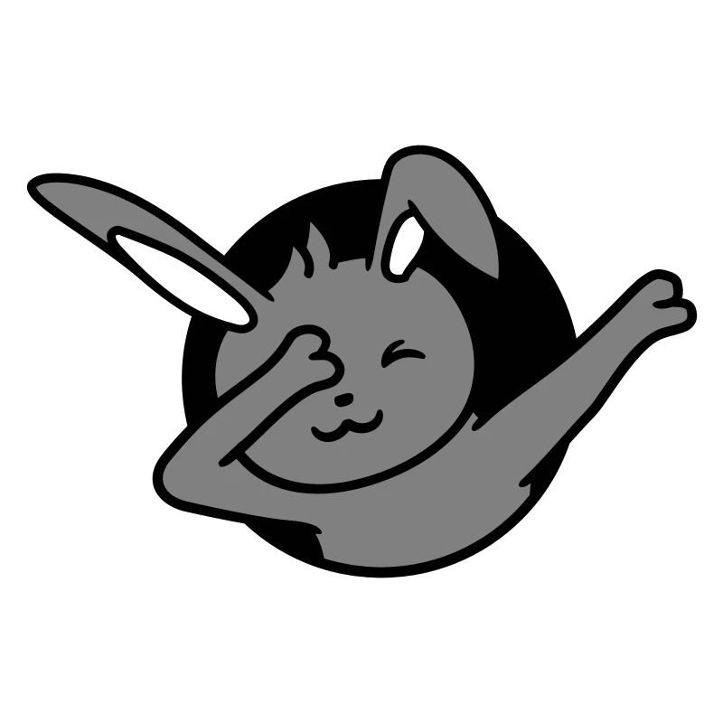 Lapin Dabbing Dab Danse Pose Trou Danse Fête Fun