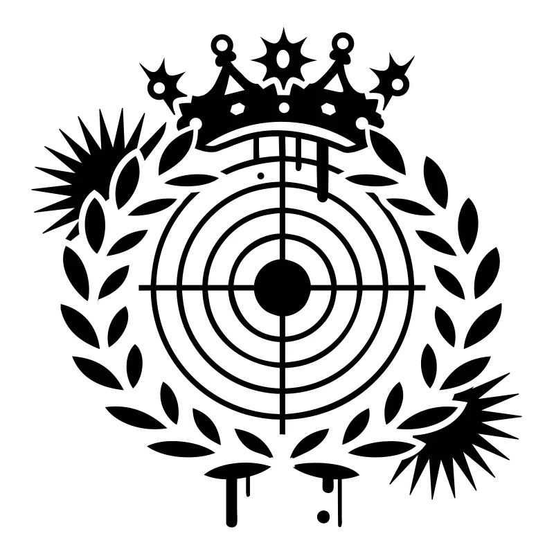 Target with a crown and laurel