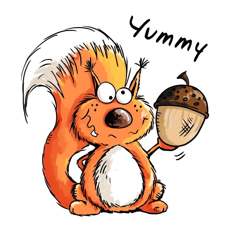 Yummy Eichhörnchen - Tier - Tiere - Comic