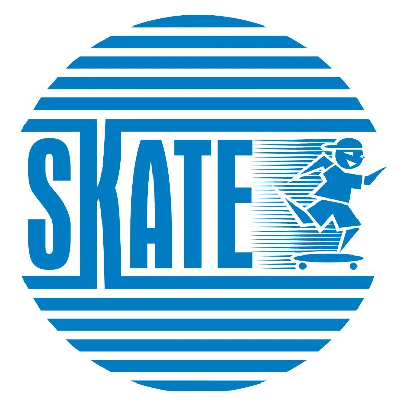 Circular Retro Blue Skating