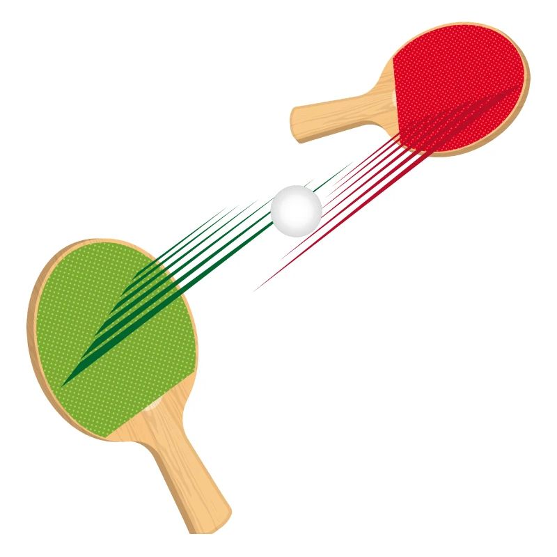 deux raquettes de ping-cong avec balle
