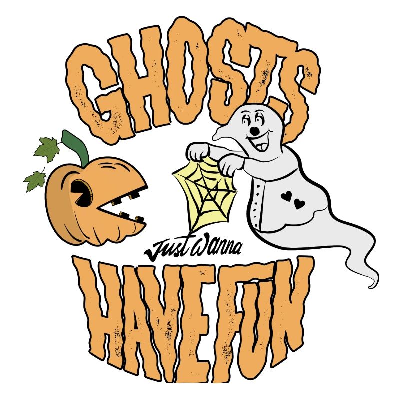 Funny ghost with pumpkin