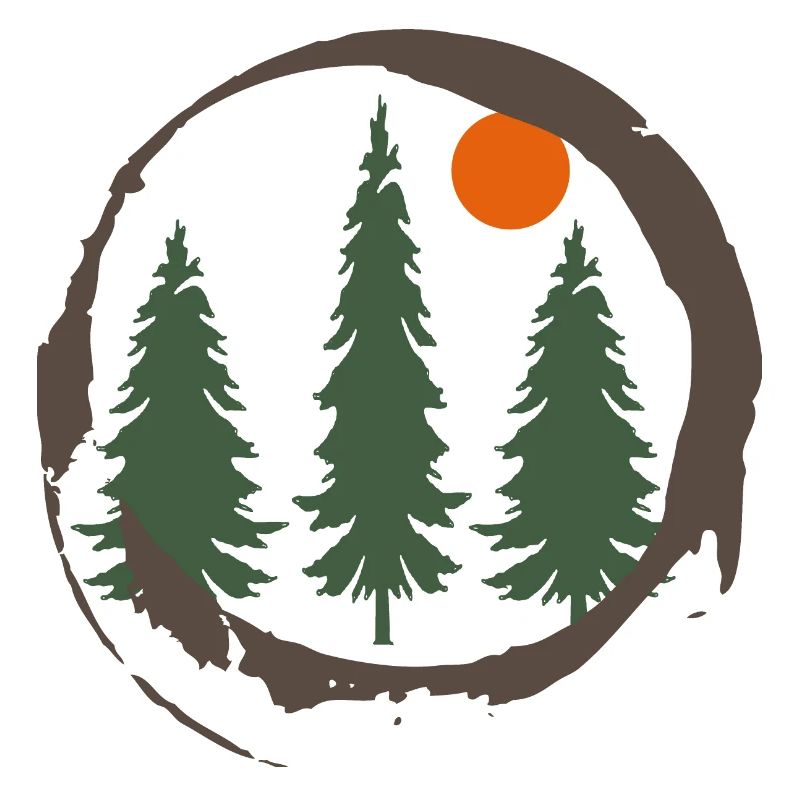 Abstract minimalist pine trees forest silhouette