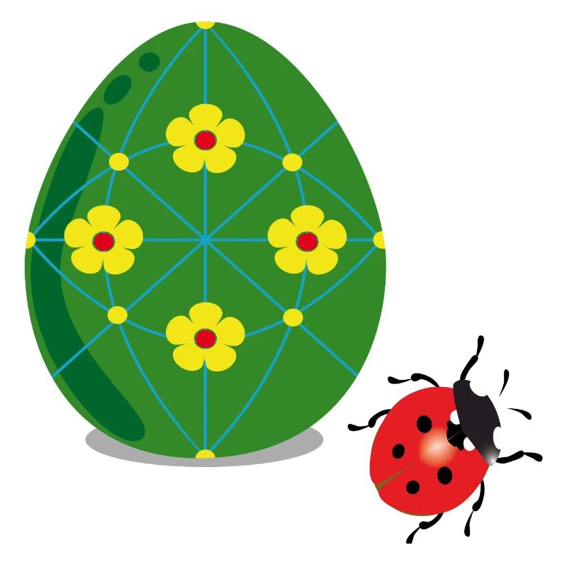 Easter egg with ladybug