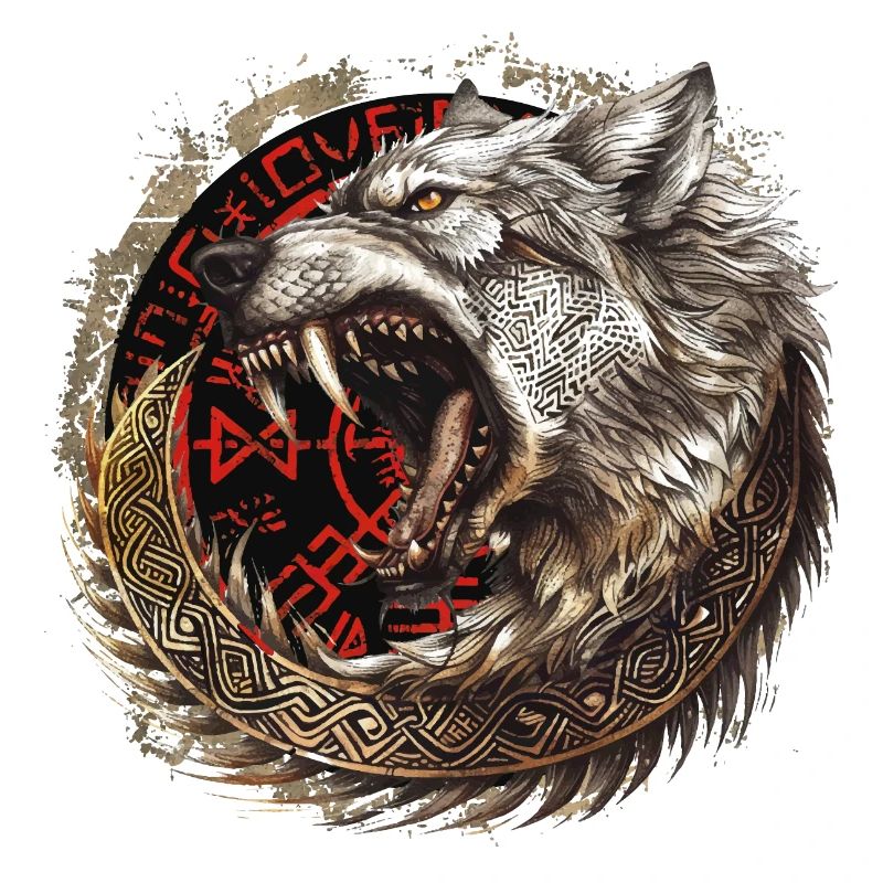 Viking Wolf Wolves Geri & Freki Valhalla d’Odin