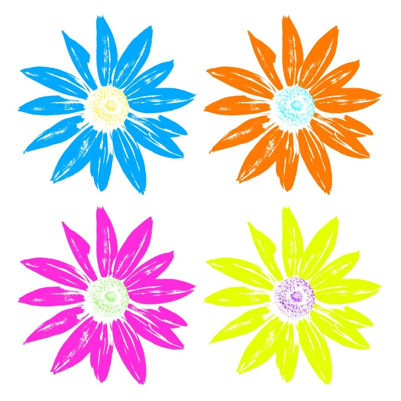 Blumen Pop Art vier Farben