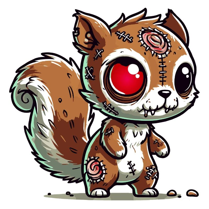 creepy zombie squirrel for halloween fun