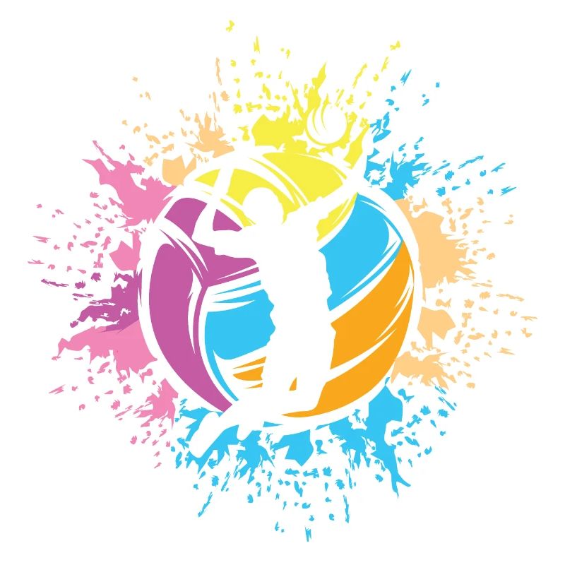 Volleyball Color Explosion Player Beach Volleyball