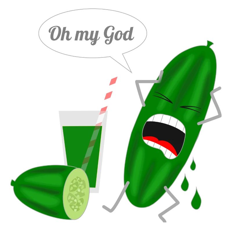 Conception humoristique de concombre avec cri