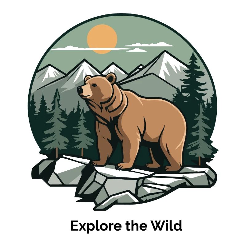 Bär in Berglandschaft Logo