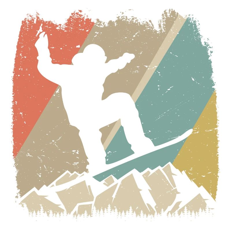 Alpiner Retro-Snowboarder