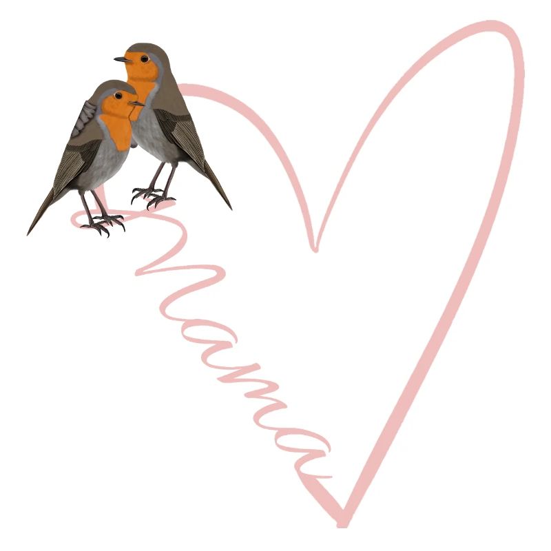 Mama Rotkehlchen mit Herz Geschenk Muttertag