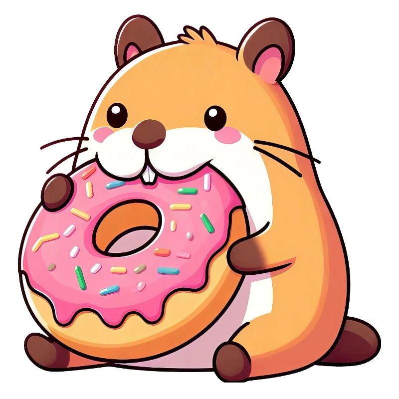 Mignon Capybara Hamster Cochon d’Inde Beignet