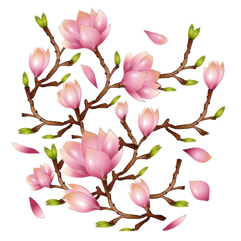 Illustration de fleurs exotiques de magnolia