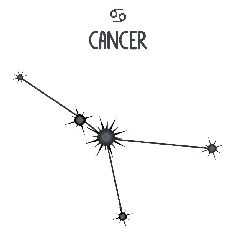 Krebs Sternzeichen Sternbild Sternbild Schwarz & Grau