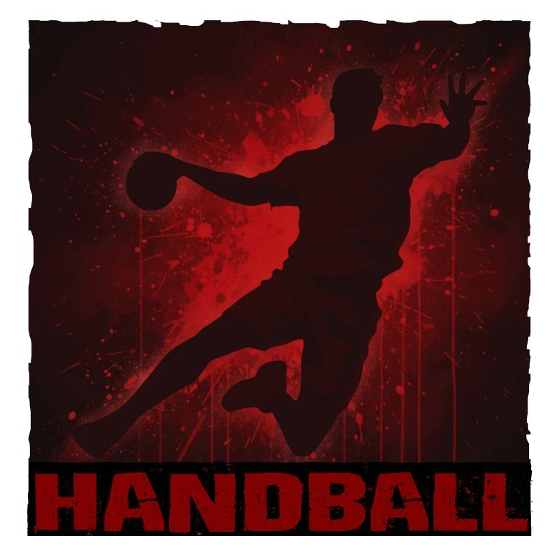 Dynamic handball silhouette print