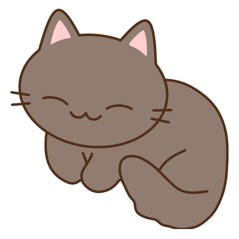 Mignon chat souriant illustration