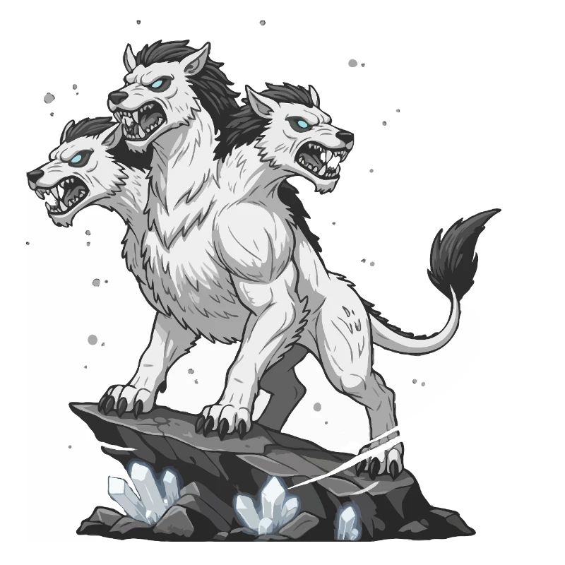 Three-headed monster wolf