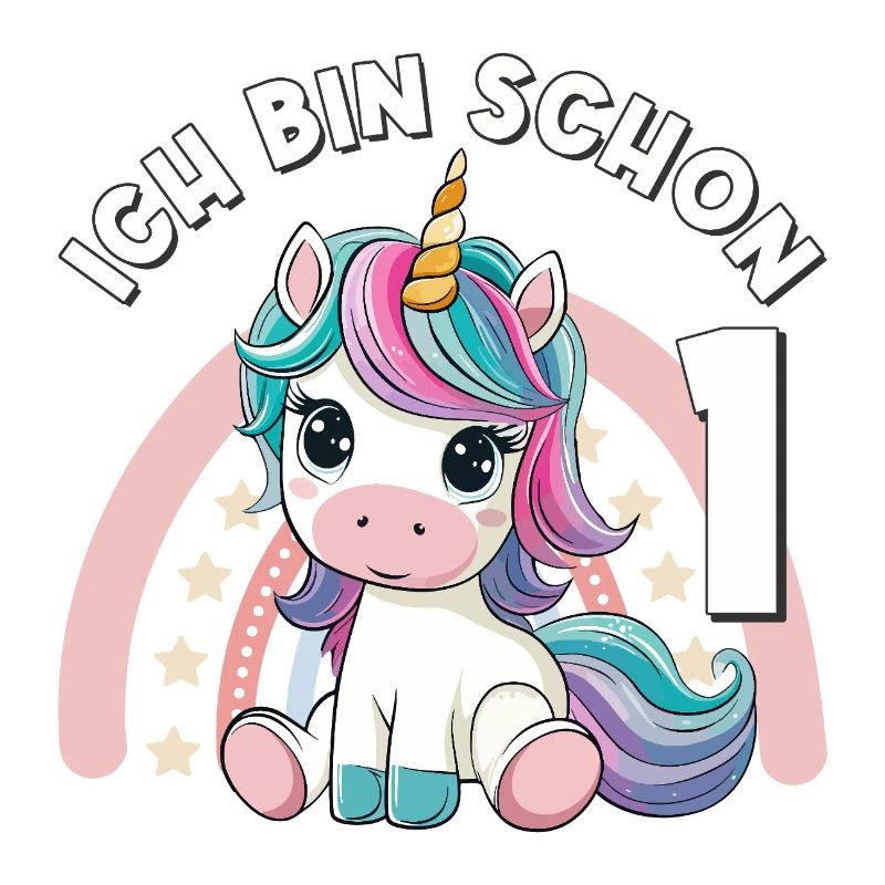 1. Geburtstag Einhorn Regenbogen Süß Niedlich