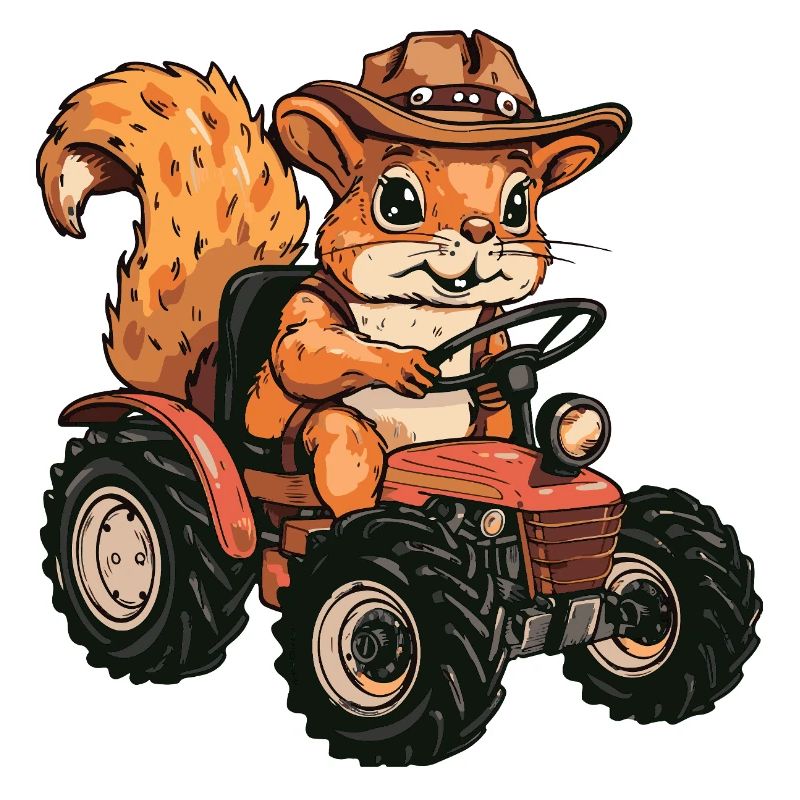 Eichhörnchen Traktor Farmer