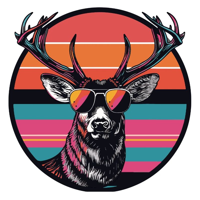 Cerf avec lunettes de soleil