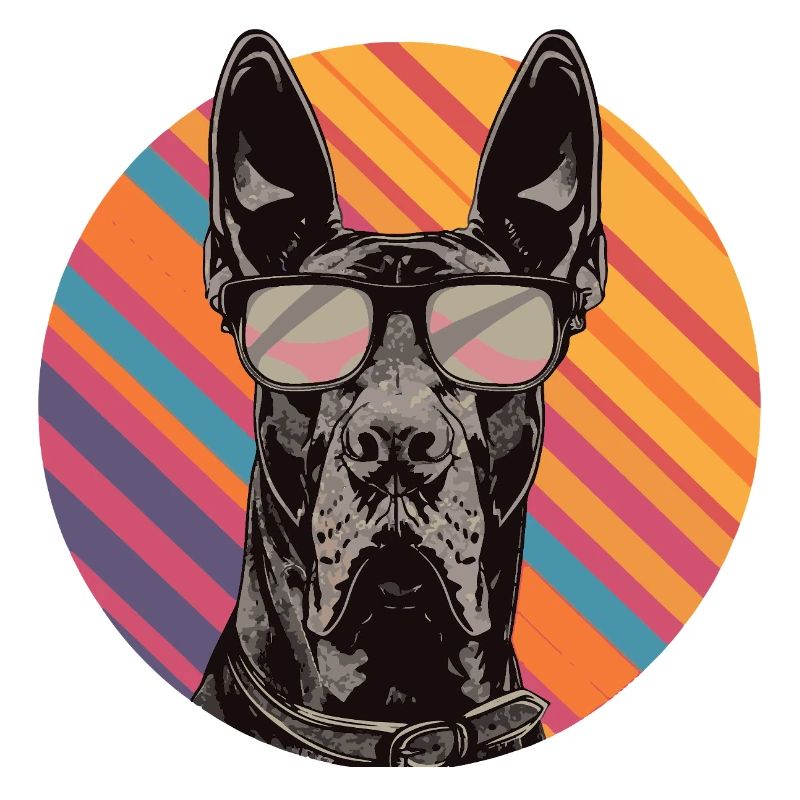 Doberman avec lunettes de soleil Pop Art