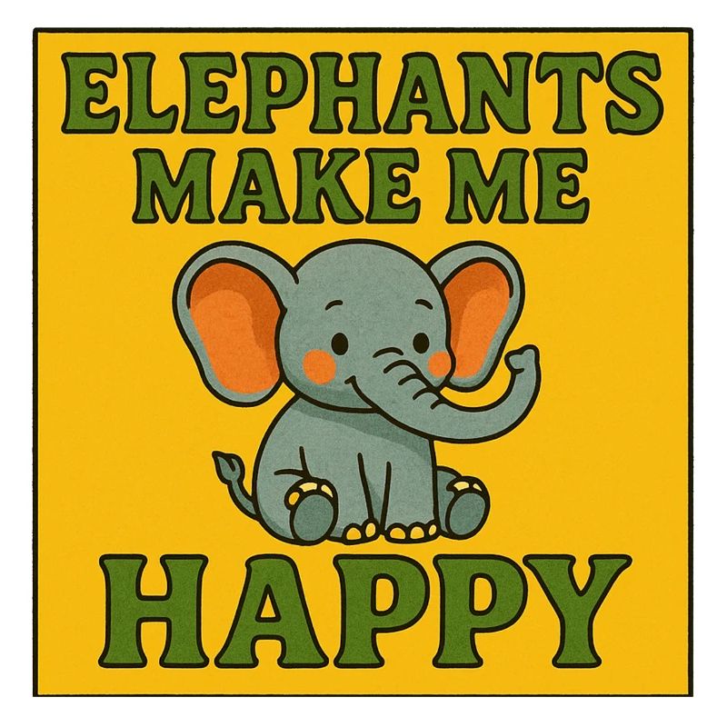 Elephants Make Me Happy - Cute Vintage Elephant