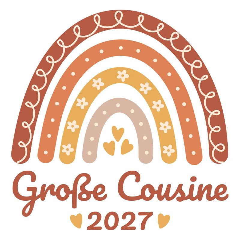 Große Cousine 2027 Boho Regenbogen