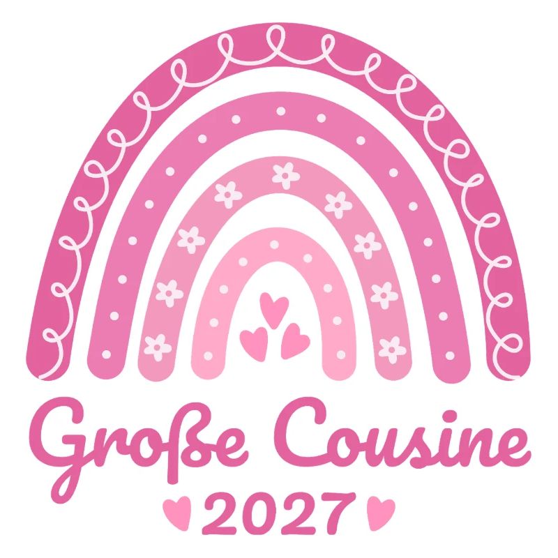 Große Cousine 2027 Boho Regenbogen rosa