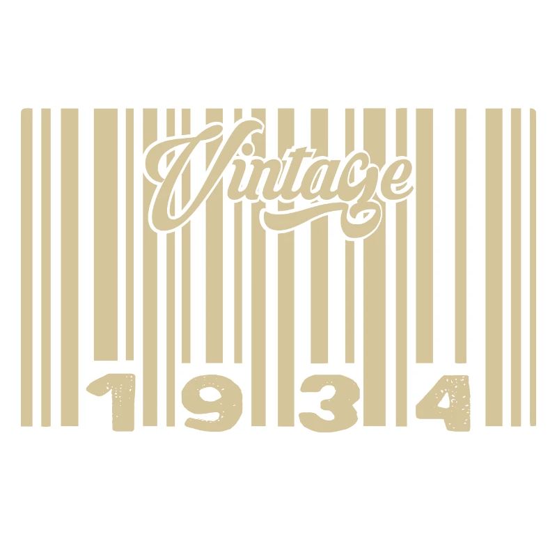 Vintage 1934 Barcode 1934: Year 2025.