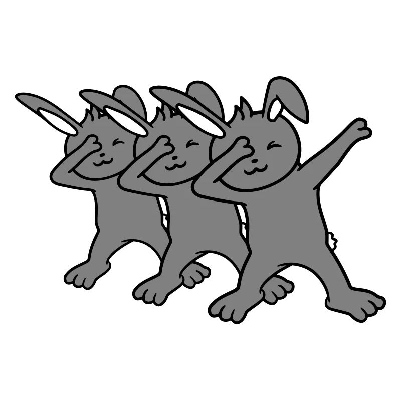 3 Hasen Dabbing Dab Dance Pose Tanzen Party Feiern