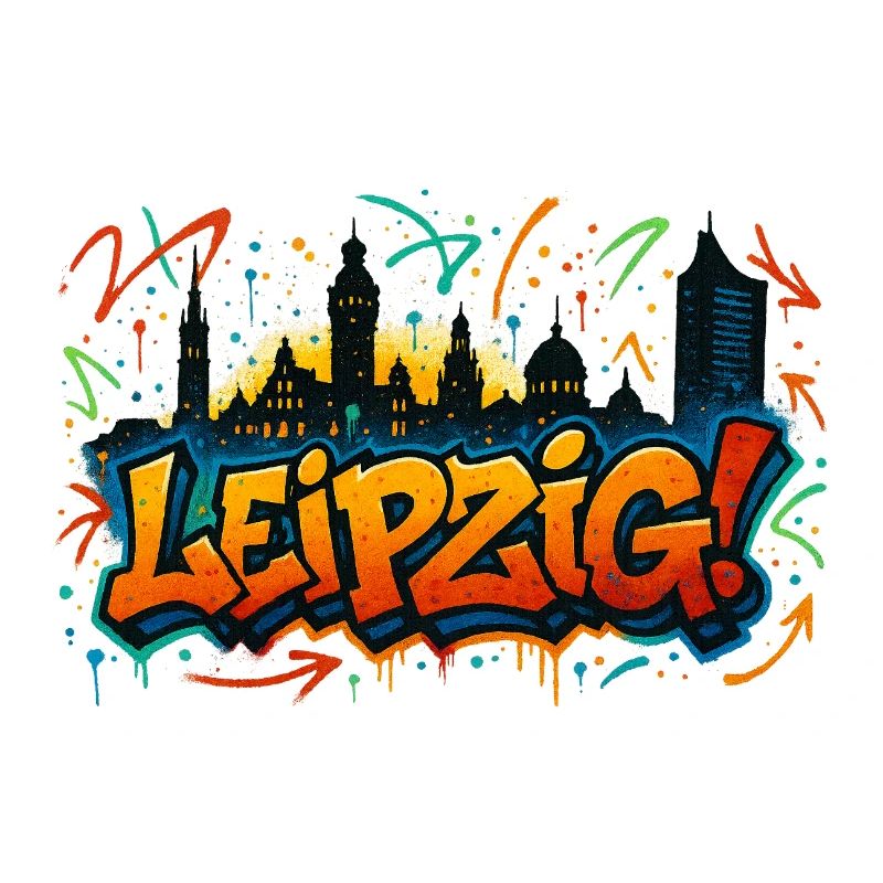 Graffiti Leipzig Skyline