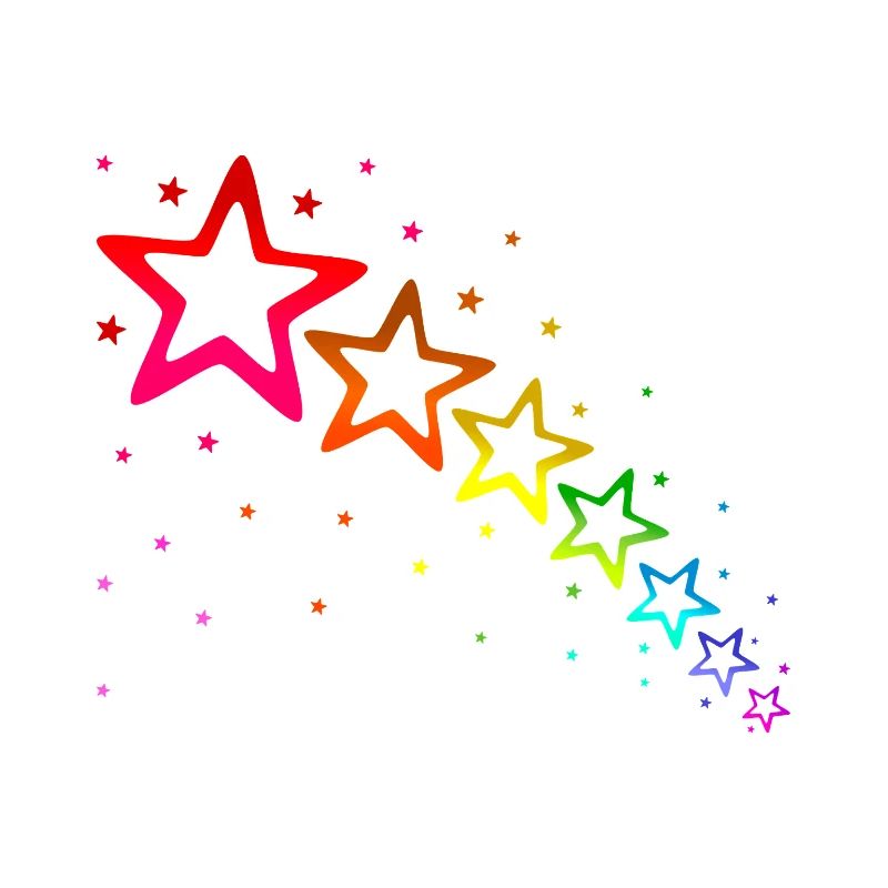 bunte Sterne Regenbogenfarben