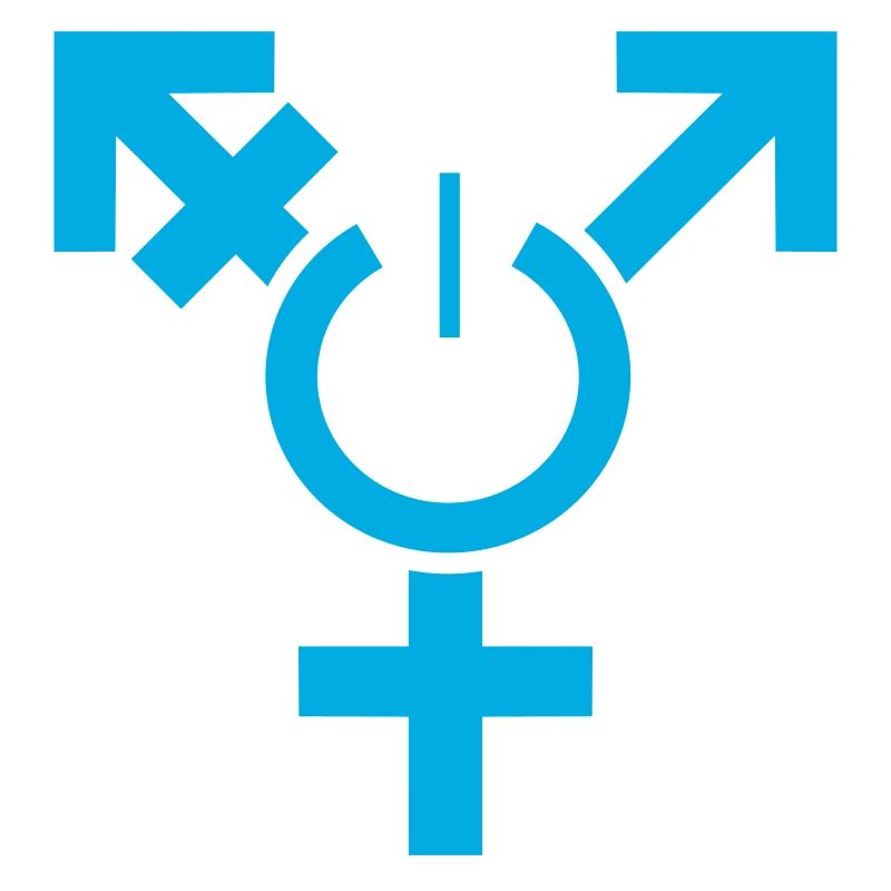 trans LBGTQ queer symbol blau nerd start pc go