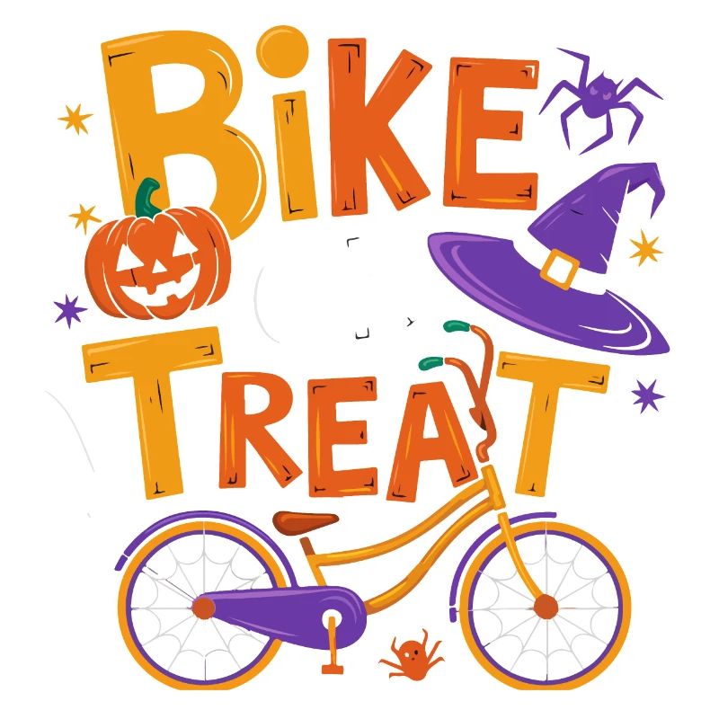 Halloween-Fahrrad oder Leckerli-Illustration